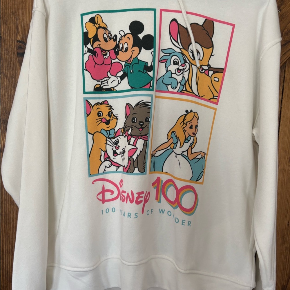 Disney White Hoodie with Pink and Brown Accents